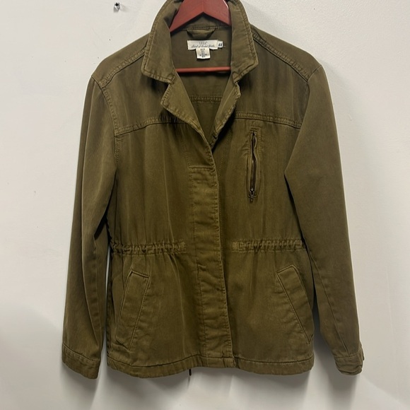 H&M Army Green Utility Jacket L.O.G.G. Women’s EUR 38 US 8 /Med. 100% Cotton - Picture 9 of 11